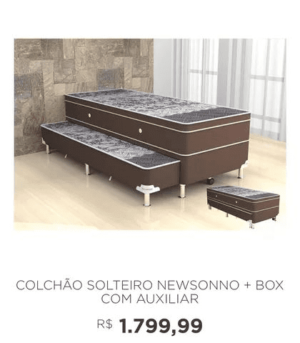 COLCHÃO SOLTEIRO NEWSONNO + BOX COM AUXILIAR OPORTUNIDADE