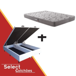 Colchão Herval Black Espuma D45 + Base Baú Queen 158x198x64 - Select Colchões