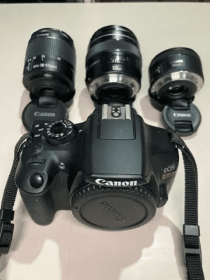 Camera canon + 3 lentes