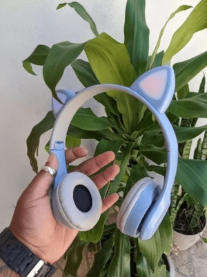 FONE DE OUVIDO BLUETOOTH HEADPHONE GATO GALÁCTICO Azul - Image 2