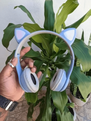 FONE DE OUVIDO BLUETOOTH HEADPHONE GATO GALÁCTICO Azul - Image 4