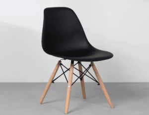 Cadeira Charles Eames Wood Design Eiffel Preta