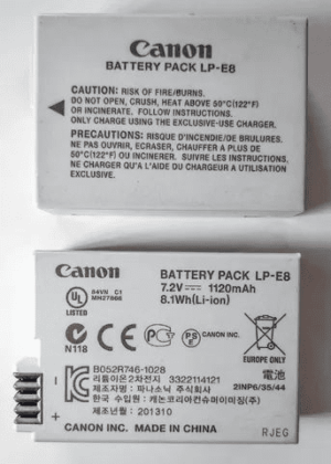 Bateria Original Canon, EP-L8 Para Canon T3i, T4i, T5i